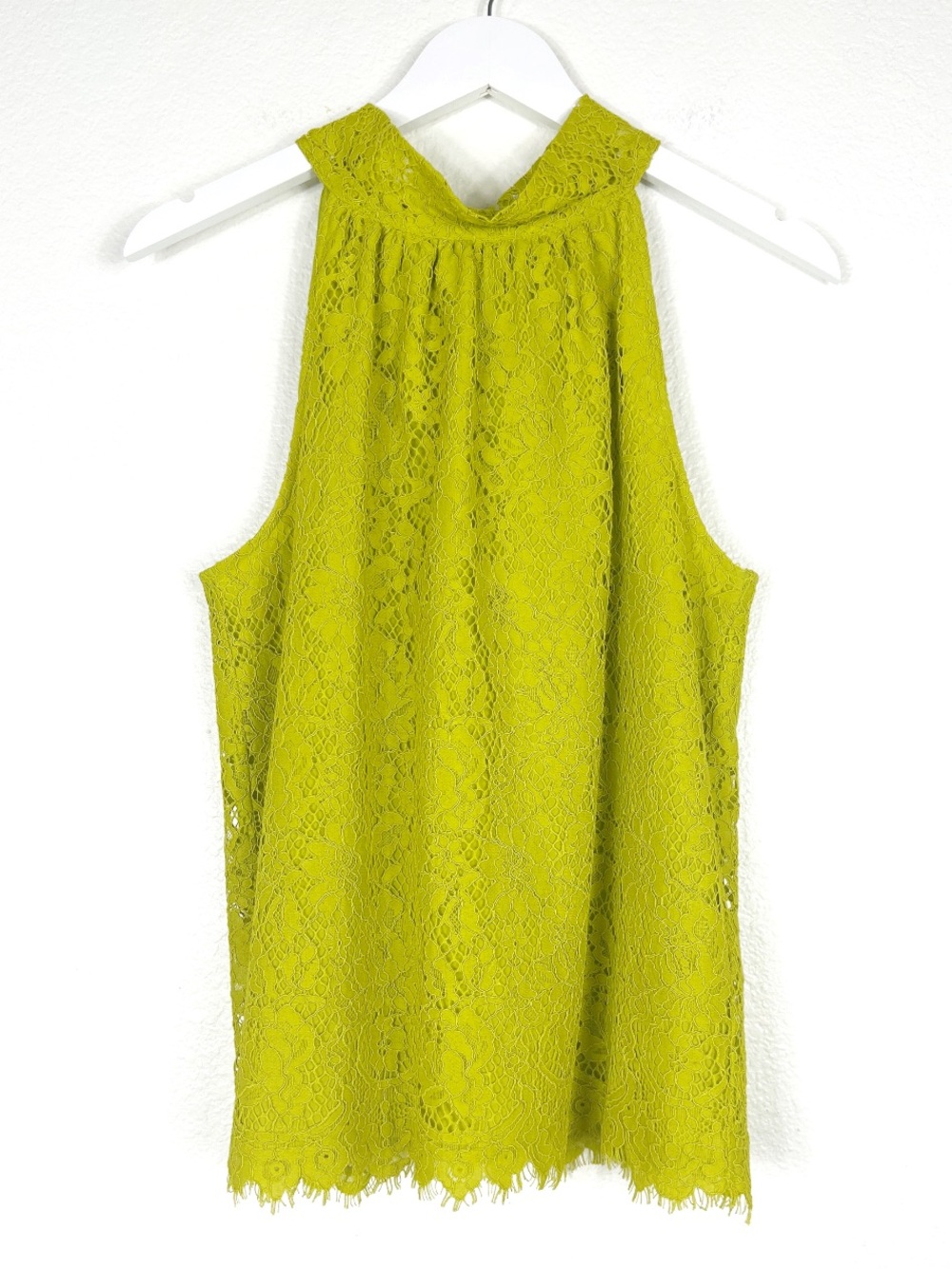 J. Crew lace Chartreuse bow tie back halter top whimsy fairy preppy size S small